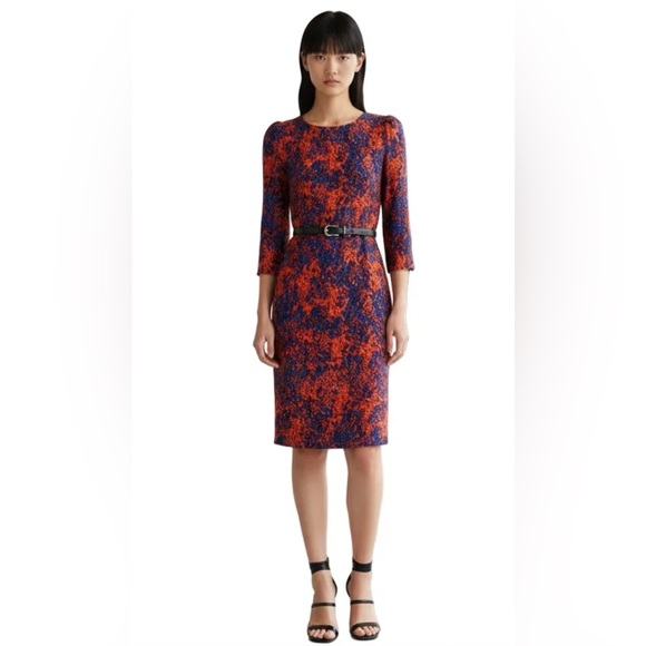 Sandro Dresses & Skirts - Sandro Blue Red Abstract Open Back Dress Sz 4